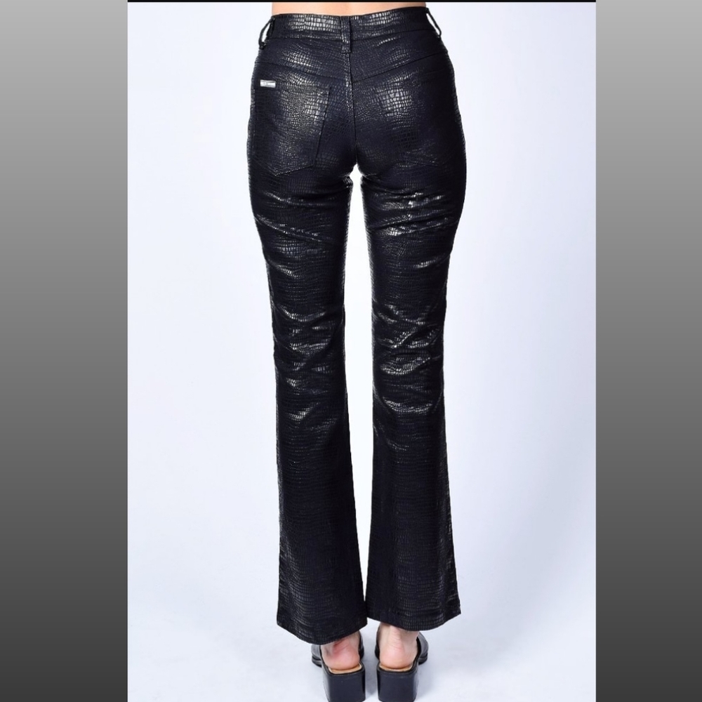Y2K Black Snakeskin Pants